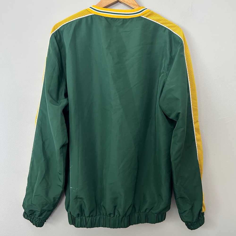 Vintage Oakland Athletics Pullover Jacket Mens M Green Yellow MLB Windbreaker - Picture 2 of 9